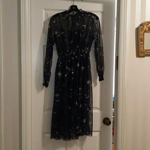 Sheer star printed dress